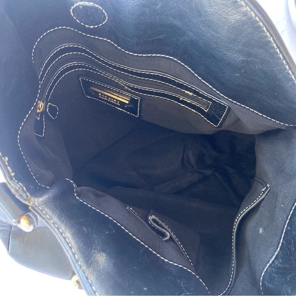 BADGLEY MISCHKA BLACK LEATHER BAG WITH SILVER AND GOLD TONED HARDWARE & BRANDING - Picture 13 of 16